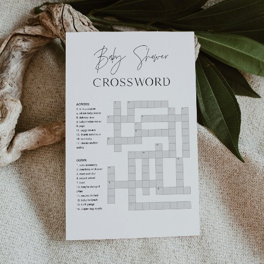 HARLOW Baby shower Crossword Game