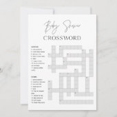 HARLOW Baby shower Crossword Game Kaart (Voorkant)