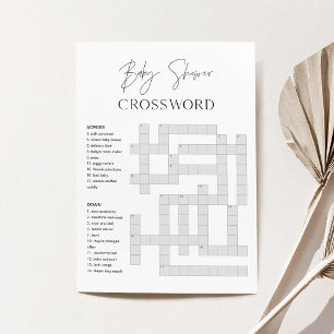 HARLOW Baby shower Crossword Game Kaart