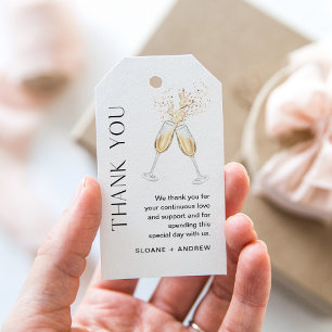 HARLOW bruiloft toast dank u gunst tag Cadeaulabel