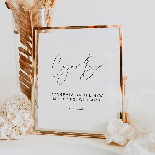 HARLOW Cigar Bar Wedding Sign Poster