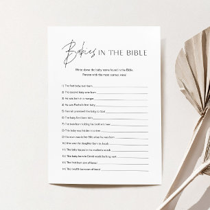HARLOW Dans La Carte De Jeu Baby shower Bible