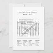 HARLOW Fête des mariées Mot de recherche Carte de (Dos)