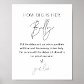 HARLOW Hoe groot is haar Belly Baby shower Game Poster (Voorkant)