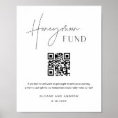 HARLOW Honeymoon Fund QR Code Weddenschap Poster (Voorkant)