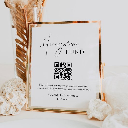 HARLOW Honeymoon Fund QR Code Weddenschap Poster