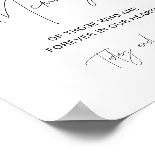 HARLOW in liefdevolle herinnering trouwteken Poster (Hoek)