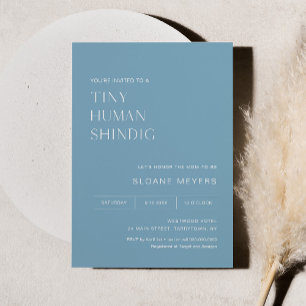 HARLOW Minimalist Baby shower Tiny Human Shindig Kaart