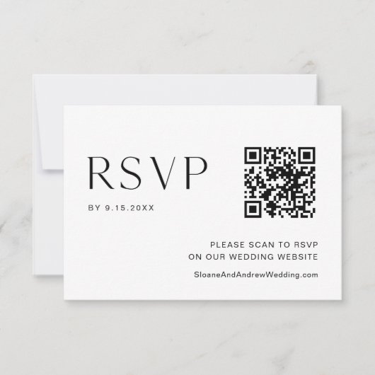 HARLOW Minimaliste Mariage QR Code RSVP (Devant)