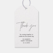 HARLOW Minimalistisch Baby shower dank u Cadeaulabel (Achterkant)