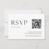 HARLOW Minimalistische Bruiloft QR Code RSVP Kaartje (Voorkant)