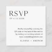 HARLOW-minimalistische RSVP-kaart, QR-code invoege Informatiekaartje (Voorkant)