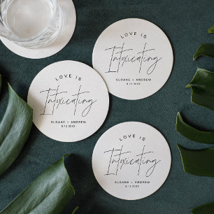 HARLOW Modern Wedding Love is intoxicatie Ronde Kartonnen Onderzetter