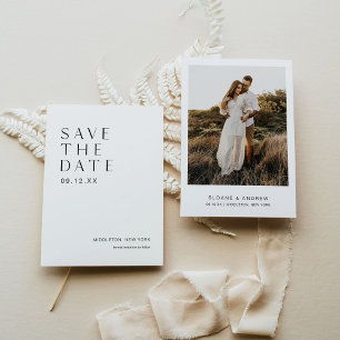 HARLOW Moderne Minimalistische Foto Save The Date Kaart