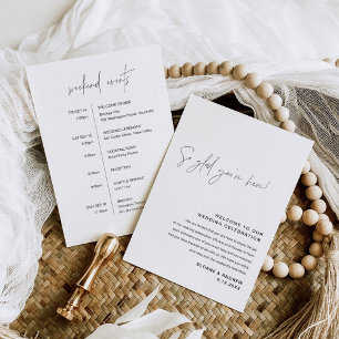 HARLOW Welcome Letter and Wedding Itinerary Kaart