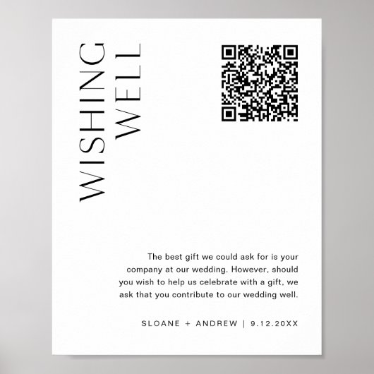 HARLOW Wishing Well Venmo QR Code Weddenschap Poster (Voorkant)