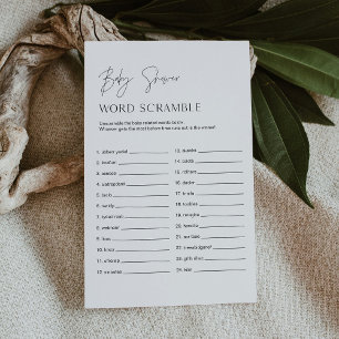 HARLOW Word Scramble Baby shower Game