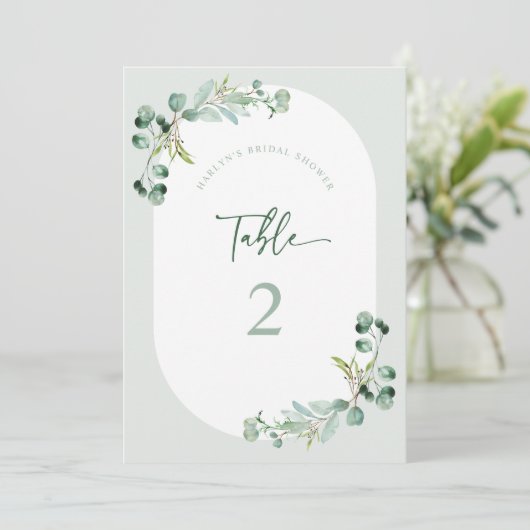 HARLYN Tafelnummer Eucalyptus Vrijgezellenfeest Ka (Staand voorkant)