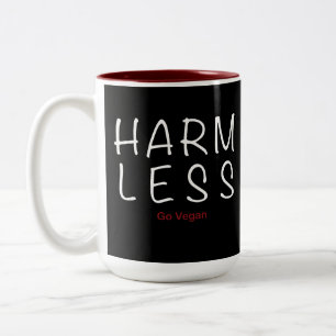 Harm Less - Go Vegan (lichte versie) Tweekleurige Koffiemok