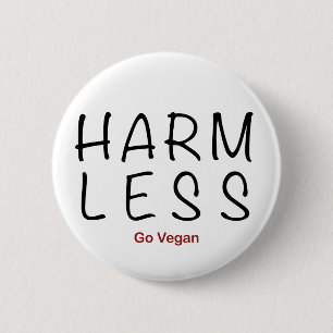 Harm Less - Go Vegan Ronde Button 5,7 Cm