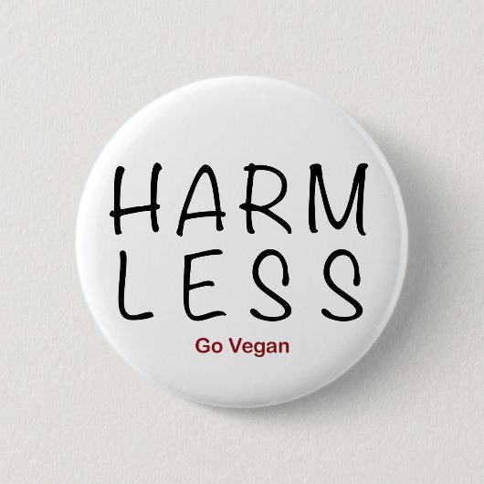Harm Less - Go Vegan Ronde Button 5,7 Cm (Voorkant)