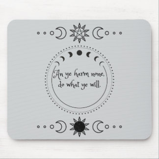 Harm None Wicca Mousepad Muismat