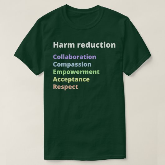 Harm Reduction Model T-shirt (Design voorkant)
