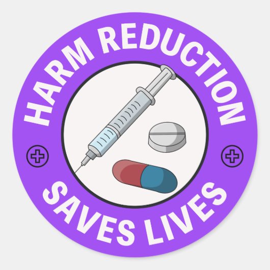 Harm Reduction Saves Lives - Pro Pill Testing Ronde Sticker (Voorkant)