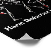 Harm Reduction Skeleton Dansen Kerstmis Overdosis Poster (Hoek)