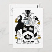 Harman Family Crest Briefkaart (Voorkant / Achterkant)
