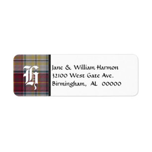 Harmon Dress Tartan Schotlandse Plaid Monogram Adr Etiket