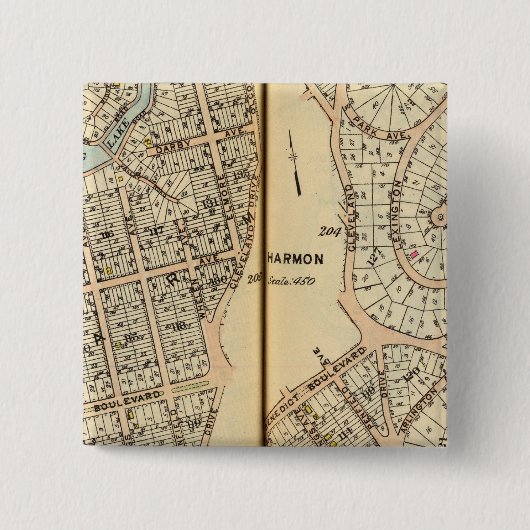 Harmon Park, New York 2 Vierkante Button 5,1 Cm (Voorkant)