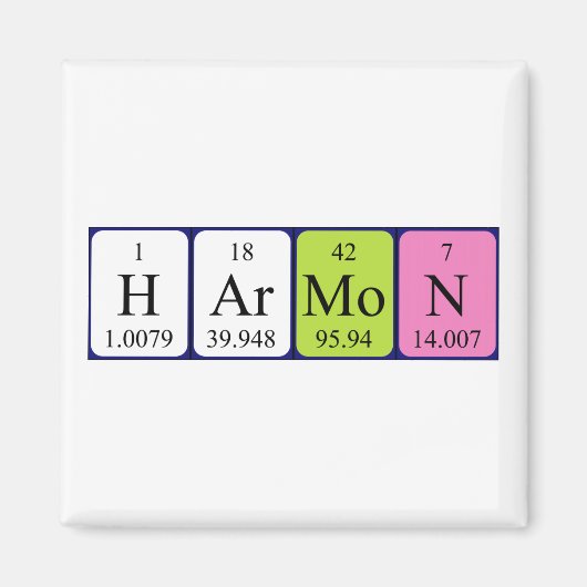 Harmon periodieke table name magnet magneet (Voorkant)