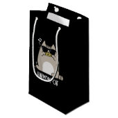 Harmoni-cat Funny Harmonica Cat Pun Dark BG Klein Cadeauzakje (Voorkant Gekanteld)