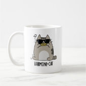 Harmoni-cat Funny Harmonica Cat Pun Koffiemok (Links)