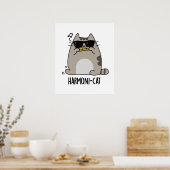 Harmoni-cat Funny Harmonica Cat Pun Poster (Keuken)