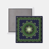 Harmonic green ommed mandala magnet magneet (Voorkant / Achterkant)