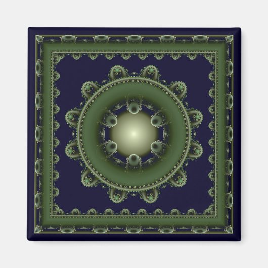 Harmonic green ommed mandala magnet magneet (Voorkant)