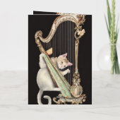 Harmonic Whiskers – Cat & Harp Greeting Card Kaart (Achterkant)