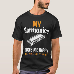 Harmonica blues muzikanten-instrument t-shirt