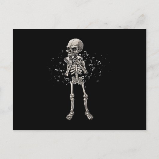 Harmonica Blues Skull Instrument Acoustic Gift Briefkaart (Voorkant)