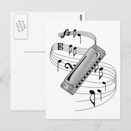 Harmonica Briefkaart (Voorkant / Achterkant)