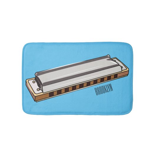 Harmonica cartoon illustratie badmat (Voorkant)