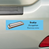 Harmonica cartoon illustratie bumpersticker (Op auto)