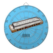Harmonica cartoon illustratie dartbord (Voorkant)