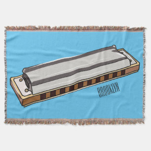 Harmonica cartoon illustratie deken