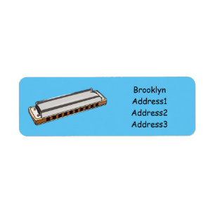 Harmonica cartoon illustratie etiket