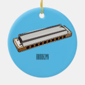 Harmonica cartoon illustratie keramisch ornament (Achterkant)