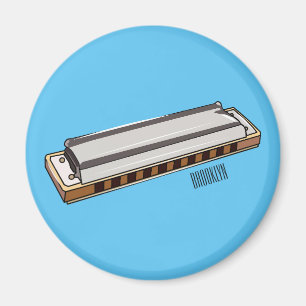 Harmonica cartoon illustratie magneet