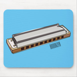 Harmonica cartoon illustratie muismat